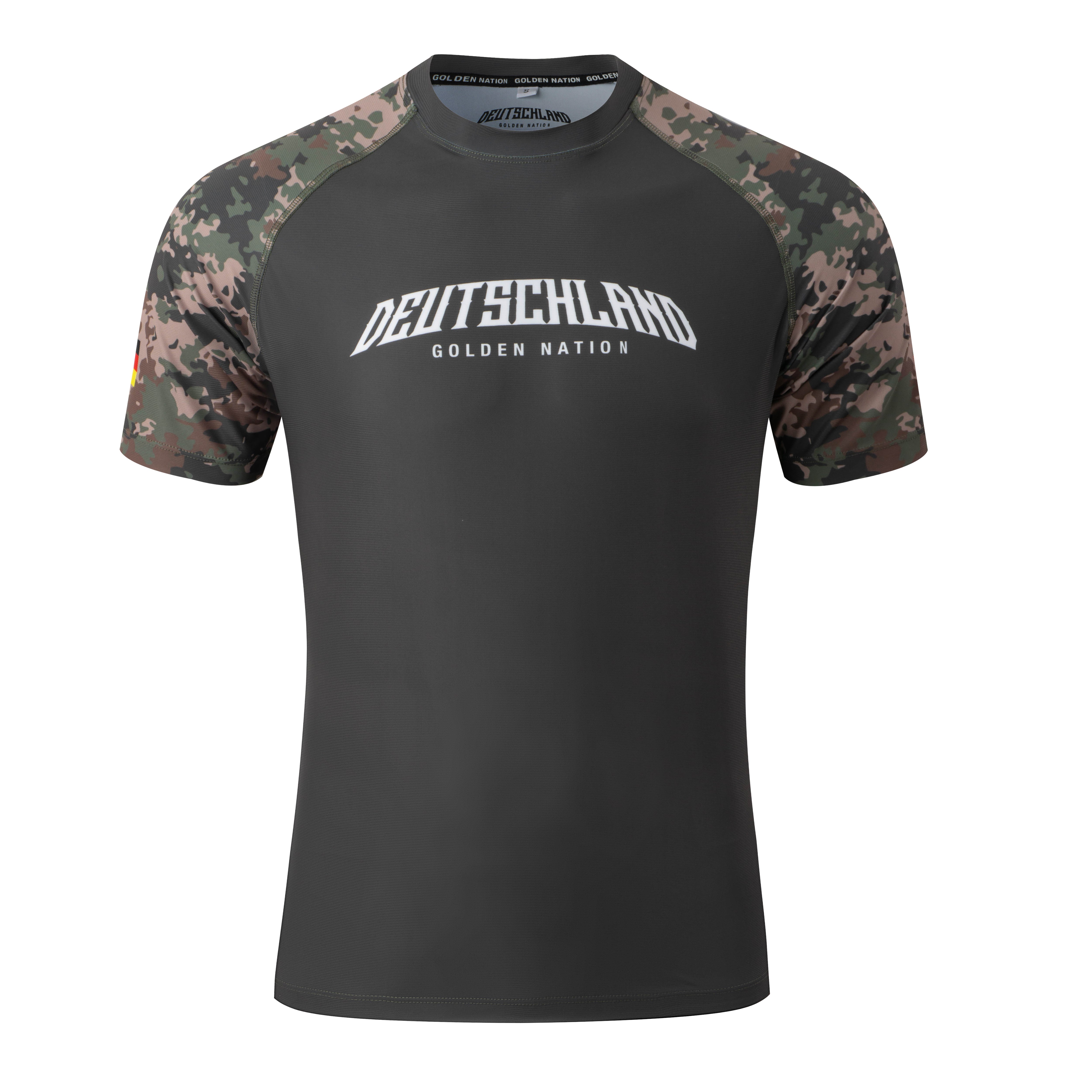 German Rash Guard Deutschland – Rashguard Grün Camo – GOLDEN NATION