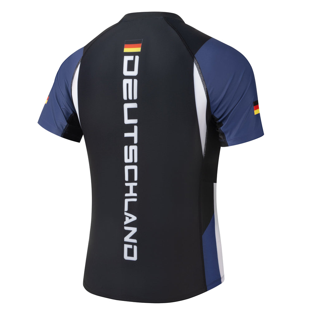 Golden Nation Deutschland Rashguard Blau – Rückseite schräg