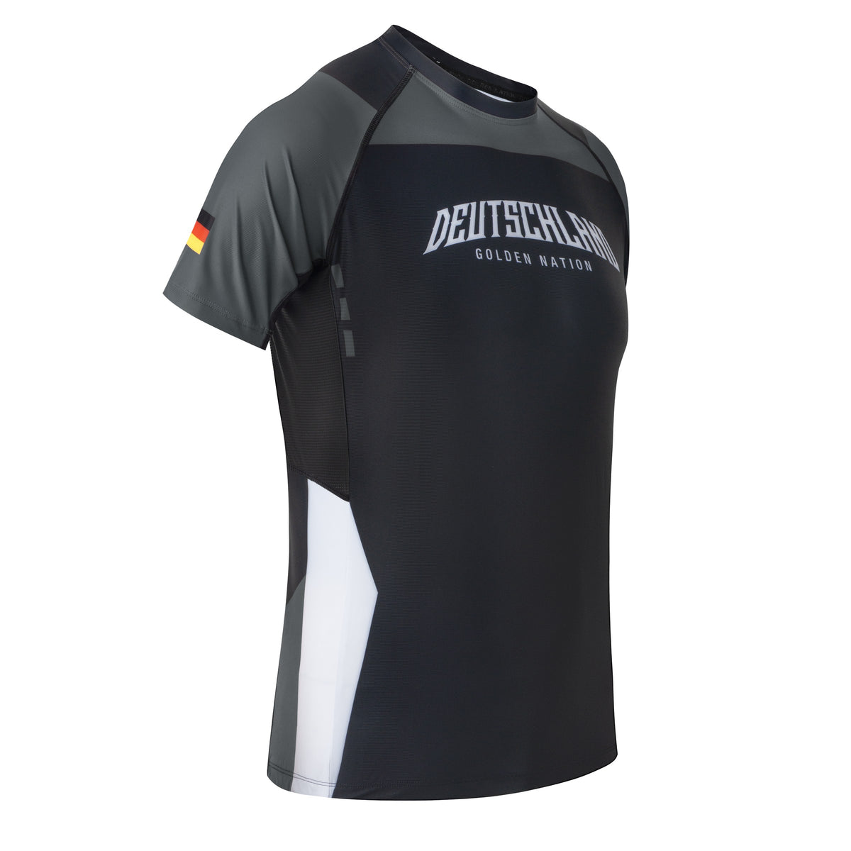 Golden Nation Deutschland Rashguard Grau – Vorderseite schräg