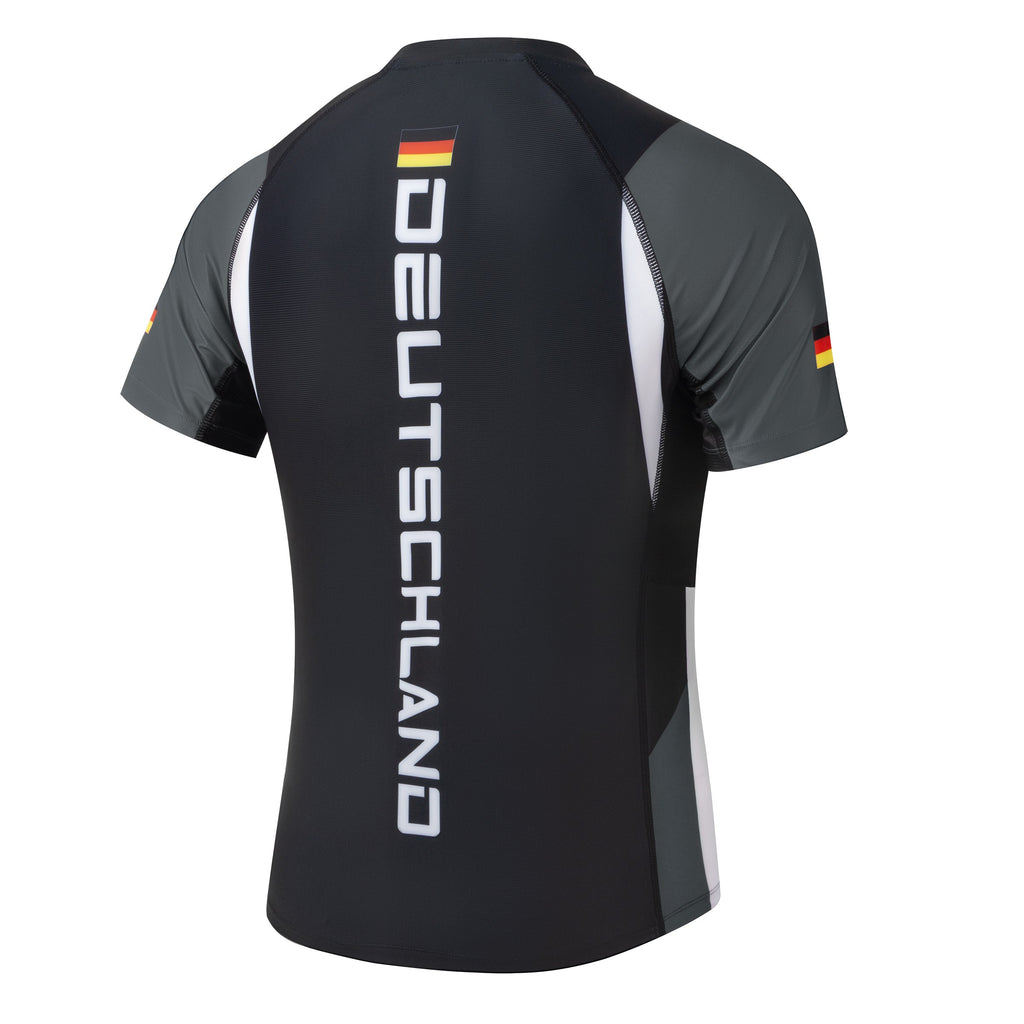 Golden Nation Deutschland Rashguard Grau – Rückseite schräg