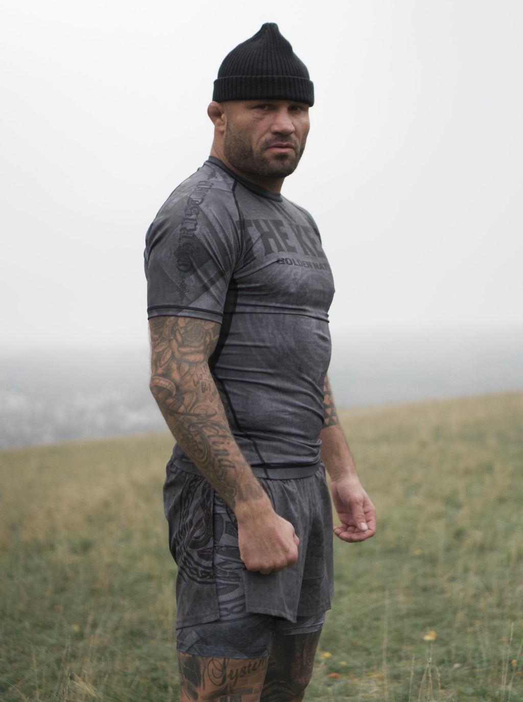 The Kelt Rashguard und Fight Shorts Ancient Legacy – getragen